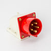 32A 5-Pin Panel Mount Industrial Male Plug | IP44 | 3P+N+E | Flush-Mounted Power Inlet