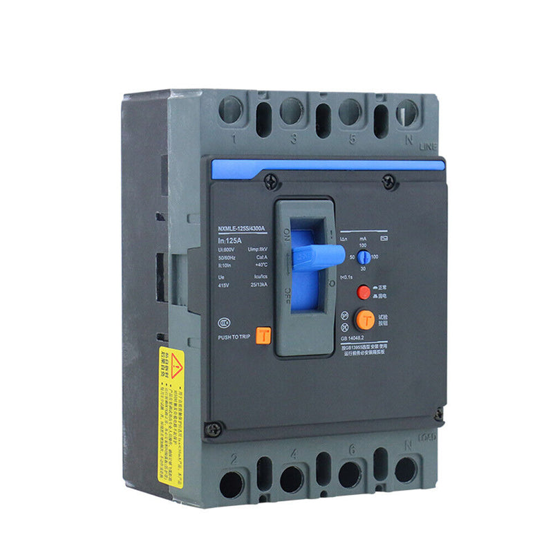 CHINT NXMLE-160S/4300 ELCB – 160A, 4P, Earth Leakage MCCB (100/200/300mA Adjustable, 50kA)