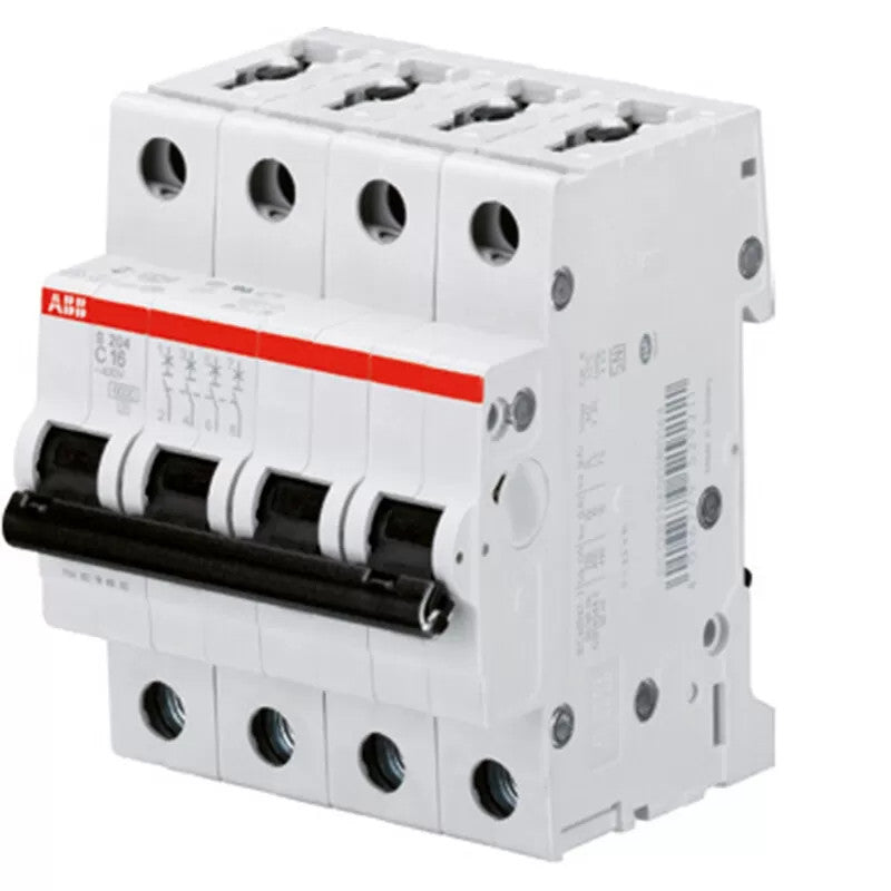 ABB 2TAZ144400R0204 – SJ204T 4-Pole Miniature Circuit Breaker, 20A, C-Curve, 3kA (DIN Rail, Thermal-Magnetic Protection)