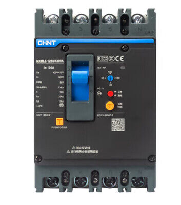 CHINT NXMLE-400S/4300 ELCB – 400A, 4P, Earth Leakage MCCB (100/200/300mA Adjustable, 50kA)