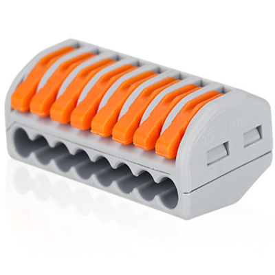 PCT-218 Quick Wire Connector – 8-Port Push-in Wiring Conductor Termina ...