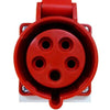 32A 5-Pin Panel Mount Industrial Female Socket | IP44 | 3P+N+E | Flush-Mount Power Outlet