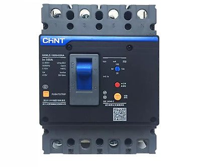 CHINT NXMLE-400S/3300 ELCB – 400A, 3P, Earth Leakage MCCB (100/200/300mA Adjustable)