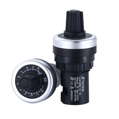 TAYIEEI LA42DWQ-22 2kΩ Speed Control Potentiometer – 22mm Panel-Mount Variable Resistor for Motor Drives & Control Panels