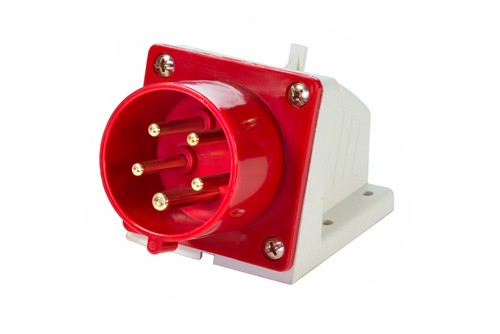 16A 5-Pin Wall Mount Industrial Male Plug | IP44 | 3P+N+E | Fixed Power Inlet