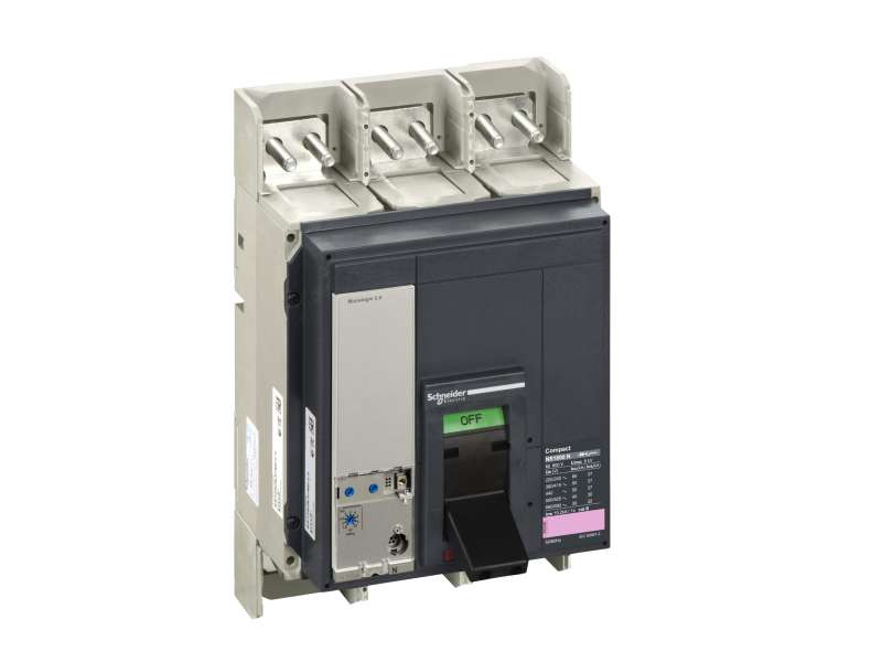 EasyPact CompacT NS1600N MCCB, 3-Phase, 1600A, 50kA Breaking at 415 VAC, Fixed Manual Operation & MicroLogic 2.0 Trip Unit – Schneider Electric