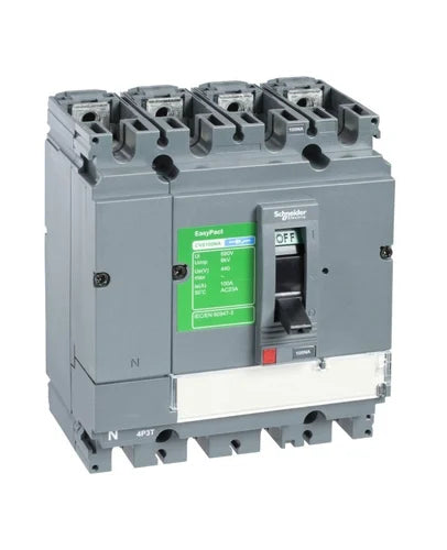 125A 4-Pole MCCB – Schneider Electric EasyPact CVS160B LV516312, TM-D Trip Unit, 25kA Breaking Capacity @ 415V AC