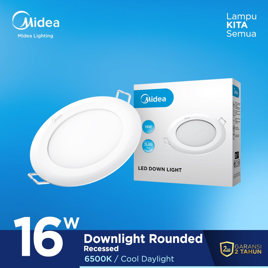 Midea LED Flush Panel Light, 16W, 6500K