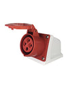 16A 4-Pin Wall Mount Industrial Socket | IP44 | 3P+E Fixed Power Outlet