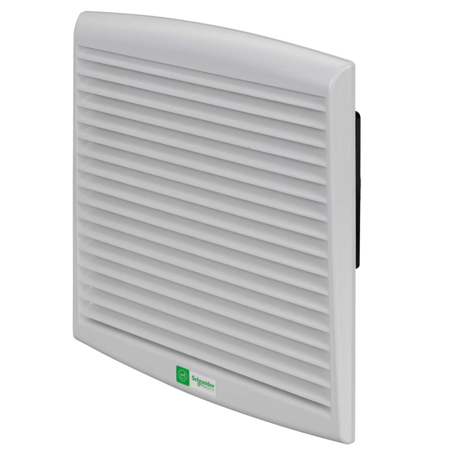 Schnieder ClimaSys Forced Vent. IP54, 165m³/h, 230V, with Outlet Grille and Filter G2 with Free Flow Rate with Standard Filter: 43589.2 Gal/hr(US) (165 m³/h) at 50 Hz – Ext Dimensions: 22.7in × 9.8in × 4.1in