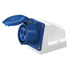 3-Pin 32A Wall Mount Industrial Socket – IP44 Rated | Surface-Mount Splash-Proof Socket